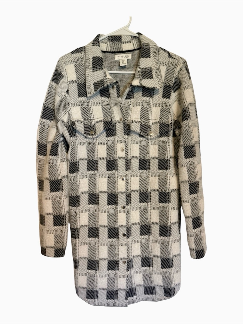 Rachel Zoe Black & White Plaid Shacket